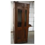 1217	ANTIQUE OAK WESTERN ELECTRIC BELL TELEPHONE BOOTH W/EMBOSSED ORNAMENTAL TIN INTERIOR & BELL TEL