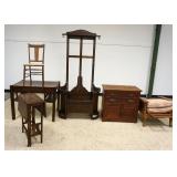 1219	ASSORTMENT OF OAK FURNITURE IN NEED OF REPAIR OR RESTORATION