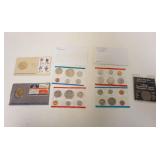 1228	UNITED STATES UNCIRCULATED COINS, 1971, 1976 & 1974, 1975 BICENTENNIAL FDC & MEDAL