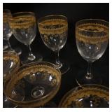 1232	29 PIECES ELEGANT STEMWARE W/GILT DECORATIONS