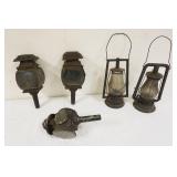 1234	LOT OF ANTIQUE LANTERNS, CARRIAGE & DEITZ BARN