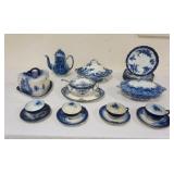 1235	23 PIECE ASSORTMENT OF ANTIQUE BLUE & WHITE TRANSFERWARE