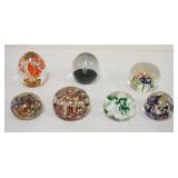 1236	GROUP OF 7 ANTIQUE BLOWN GLASS PAPERWEIGHTS