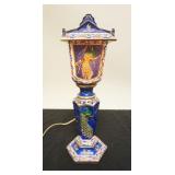 1239	PORCELAIN TRANSLUCENT PEACOCK LAMP, APPROXIMATELY 16 IN HIGH