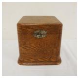 1259	VICTORIAN OAK COLLAR BOX, APPROXIMATELY 6 1/2 IN X 6 IN HIGH