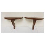 1261	PAIR OF ETHAN ALLEN CHERRY WALL SHELVES, EACH APPROXIMATELY 6 1/2 IN X 13 IN X 11 IN HIGH