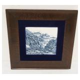 1262	SENIC TILE IN OAK FRAME, APPROXIMATELY 12 1/2 IN X 13 IN OVERALL