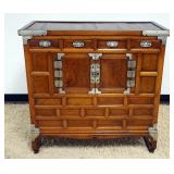 1008	ANTIQUE ASIAN 4 DRAWER, 2 DOOR CHEST, APPROXIMATELY 40 IN X 19 IN X 39 IN H