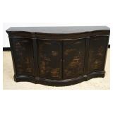 1013	ETHAN ALLEN VIVIANNE SERPENTINE CONSOLE, APPROXIMATELY 64 IN X 19 IN X 35 IN H