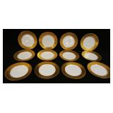 1061	12 THOMAS BAVARIA GOLD RIMMED & EMBOSSED PLATES	12 THOMAS BAVARIA GOLD RIMMED & EMBOSSED 10 1/2