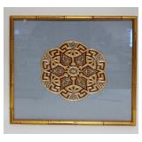 1073	FRAMED ASIAN SILK	FRAMED ASIAN SILK, APPROXIMATELY 21 IN SQUARE OVERALL