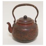 1077	ANTIQUE ASIAN COPPER TEA POT	ANTIQUE ASIAN COPPER TEA POT, APPROXIMATELY 5 IN H