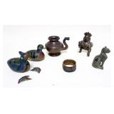 1079	ANTIQUE ASIAN METAL ITEMS	LOT OF ASSORTED ANTIQUE ASIAN METAL ITEMS, LARGEST APPROXIMATELY 4 IN