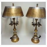 1121	PR OF CANDELABRA STYLE TABLE LAMPS	PAIR OF CANDELABRA STYLE TABLE LAMPS, APPROXIMATELY 36 IN H