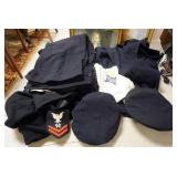 1123	ANTIQUE NAVY UNIFORM AND PATCHES	ANTIQUE NAVY UNIFORM AND PATCHES