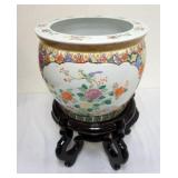 1124	KOI FISH BOWL PLANTER ON WOOD STAND	KOI FISH BOWL PLANTER ON WOOD STAND, BOWL APPROXIMATELY 14 