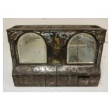 1125	ANTIQUE TIN TOLE PAINT DECORATED CONTAINER	ANTIQUE TIN TOLE PAINT DECORATED STORAGE CONTAINER, 