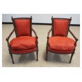1128	PAIR OF CONTINENTAL UPHOLSTERED ARM CHAIRS	PAIR OF CONTINENTAL UPHOLSTERED ARM CHAIRS