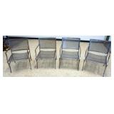 1132	4 STEEL ARM CHAIRS	SET OF 4 STEEL ARM CHIRS WITH MESH SEATS AND BACKS