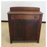 1139	ANTIQUE PINE COUNTRY JAM CUPBOARD	ANTIQUE PINE COUNTRY JAM CUPBOARD, 2 DOOR & ONE DRAWER, APPRO