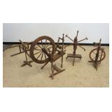 1141	LOT FLAX WINDERS & SPINNING WHEELS	LOT FLAX WINDERS & SPINNING WHEELS, AS FOUND