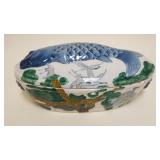 1159	ASIAN OVAL COVERED FISH BOWL	ASIAN OVAL COVERED FISH BOWL, APPROXIMATELY 13 IN WIDE