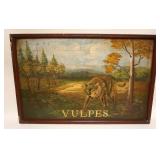 1171	OIL PAINTING ON BOARD OF FOX	OIL PAINTING ON BOARD OF FOX IN FORREST, APPROXIMATELY 25 IN X 38 