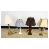 1177	LOT OF 4 ASSORTED DECORATIVE TABLE LAMPS	LOT OF 4 ASSORTED DECORATIVE TABLE LAMPS