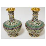 1187	PAIR OF CLOISONNE VASES	PAIR OF CLOISONNE VASES, APPROXIMATELY 6 1/2 IN HIGH