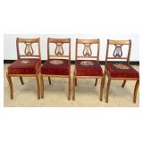 1231	SET OF 4 MAHOGANY SLIP SEAT SIDE CHAIRS	SET OF 4 MAHOGANY SLIP SEAT SIDE CHAIRS, LYRE BACK