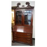 1236	2 PART CONTEMPORARY MAHOGANY SECRETARY DESK	2 PART CONTEMPORARY MAHOGANY SECRETARY DESK W/SCROL