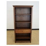 1008	BARONET WOOD SHELF W/ONE DRAWER & PANELED SIDES, APPROXIMATELY 36 IN X 15 IN X 74 IN HIGH