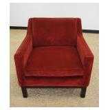 1011	MODERN STYLE CRATE & BARREL RED UPHOLSTERED ARM CHAIR