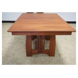 1026	CANAL DOVER MISSION STYLE SOLID CHERRY TABLE W/2 LEAVES, TABLE APPROXIMATELY 60 IN X 42 IN X 30
