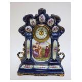 1058	VICTORIAN NEW HAVEN CHINA CLOCK, APPROXIMATELY 4 IN X 5 1/2 IN X 11 IN HIGH