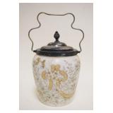 1062	VICTORIAN GLASS BISCUIT JAR, APPROXIMATELY 11 IN HIGH