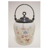 1063	VICTORIAN GLASS BISCUIT JAR, APPROXIMATELY 10 1/2 IN HIGH