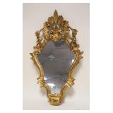 1084	ITALIAN GILT DECORATED HANGING MIRROR, APPROXIMATELY 16 IN X 27 IN HIGH