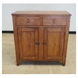 1092	ANTIQUE COUNTRY PINE JAM CUPBOARD, 2 DRAWERS OVER 2 DOORS, APPROXIMATELY 18 IN X 43 IN X 46 IN 