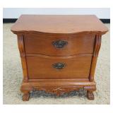 1107	LEXINGTON 2 DRAWER OAK BEDSIDE STAND, APPROXIMATELY 26 IN X 18 IN X 26 IN HIGH