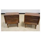 1111	2 MIDCENTURY MODERN NIGHTSTANDS, FINISH WORN, EACH APPROXIMATELY 16 IN X 23 IN X 25 IN HIGH