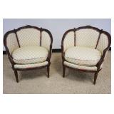 1117	PAIR OF WESLEY HALL UPHOLSTERED ARMCHAIRS
