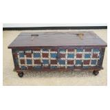 1125	INDUSTRIAL STYLE STORAGE CHEST W/HINGED LID, APPROXIMATELY 46 IN X 26 IN X 19 IN HIGH