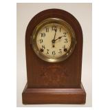 1150	SETH THOMAS MANTLE CLOCK MOHGANY INLAID DOME TOP CASE, APPROXIMATELY 13 IN HIGH