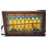 1180	STAIN GLASS WINDOW, APPROXIMATELY 33 1/4 IN X 19 1/2 IN OVERALL
