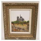 1219	OIL PAINTING ON BOARD CANAL SCENE, APPROXIMATELY 13 1/2 IN X 15 1/2 IN OVERALL