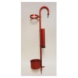 1238	UNUSUAL ALUMINUM RED ANODIZED CANE/GOLF CLUB & BALL HOLDER W/POINTED GROUNDING TIP, APPROXIMATE