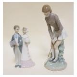 1085A	2 LLADRO FIGURES, GIRL PLAYING GOLF AND BIRDE AND GROOM