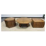 1146D	GROUP OF DREXAL MODERN STYLE END TABLES & COCKTAIL TABLE, COCKTAIL TABLE APPROXIMATELY 42 IN X