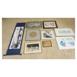 1256	LOT OF ASSORTED ASIAN SCROLLS & FRAMED ARTWORK